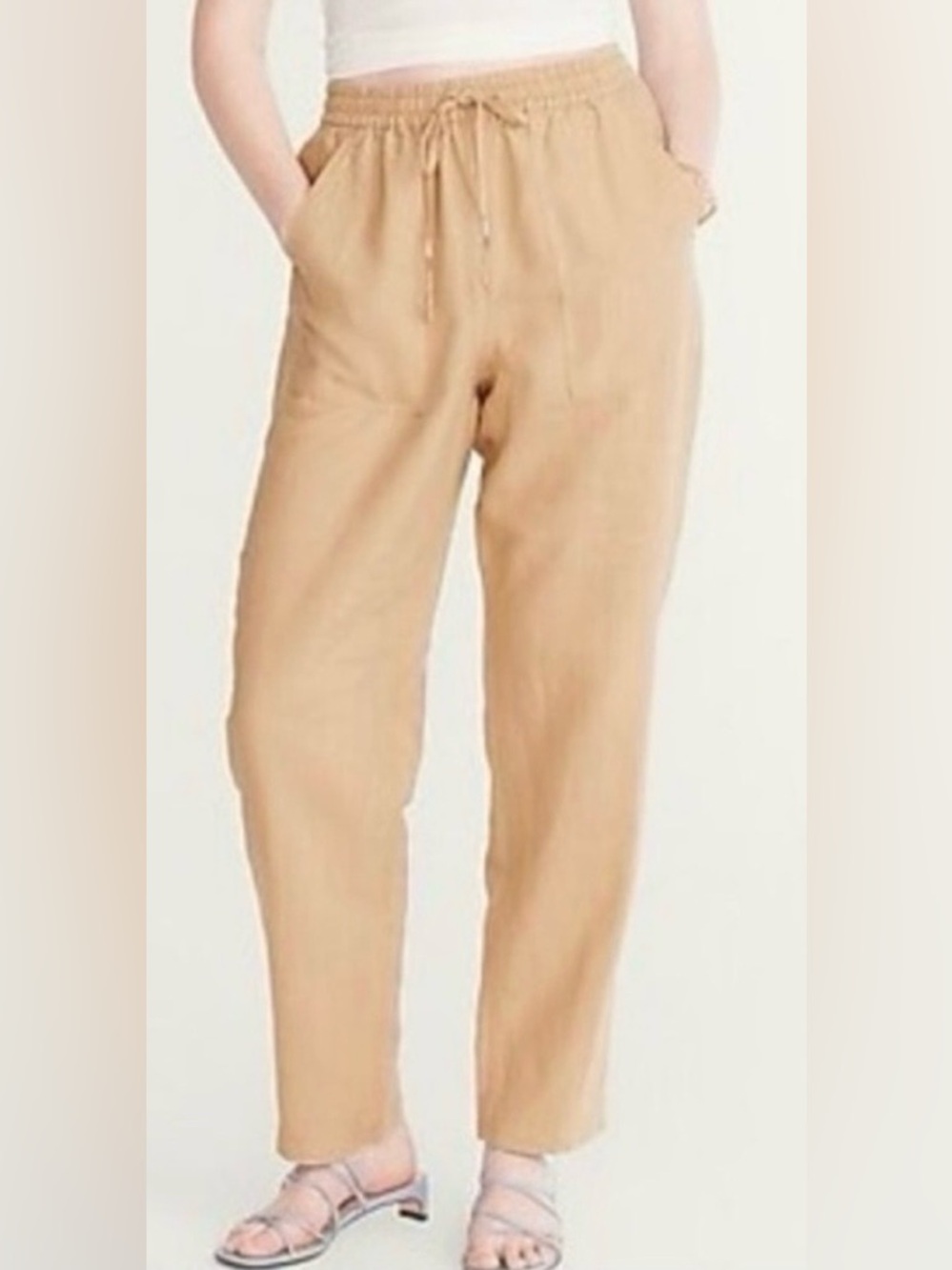 J. Crew Seaside Pant in Linen Blend Lyocell Straight Leg Minimal Coastal